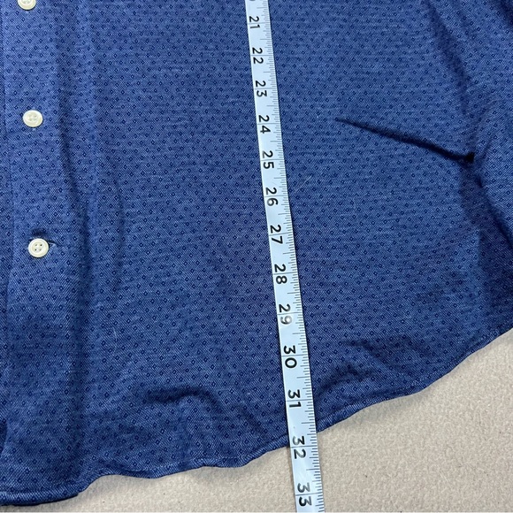 Peter Millar Shirt Mens XXL Blue Diamond Neat Button Down Long Sleeve Cotton - Picture 3 of 8